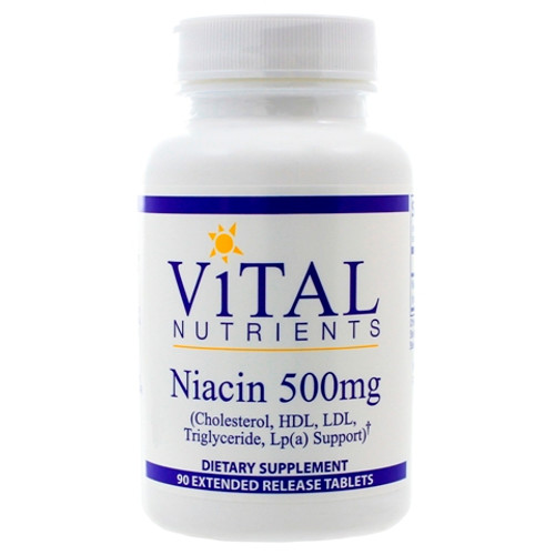 Vital Nutrients Niacin 500mg Extended Release 90 Tablets