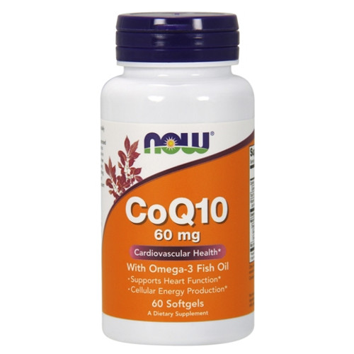 NOW Foods CoQ10 60mg w/Omega 3 Fish Oil 60 Softgels