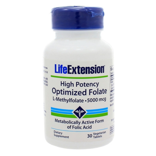 Life Extension High Potency Optimized Folate 5,000mcg 30 Tablets
