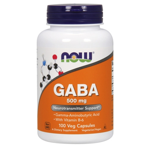 NOW Foods GABA 500mg 100 Capsules