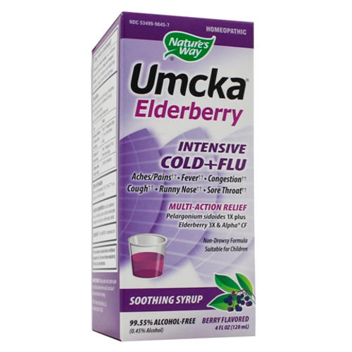 Nature's Way Umcka® Elderberry Intensive Cold + Flu Syrup 4 Ounces