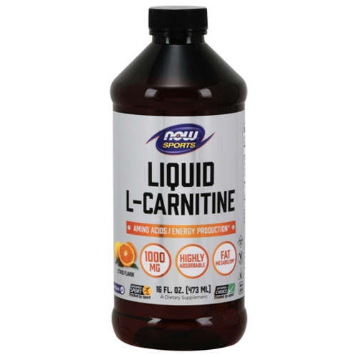 NOW Sports L-Carnitine Liquid Citrus Flavor 1000mg 16 Ounces