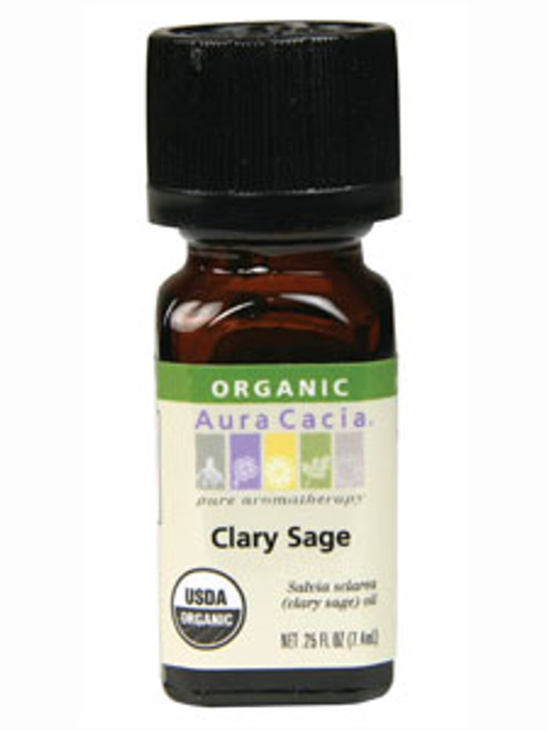 Clary Sage Organic Essential Oil  .25 oz Aura Cacia