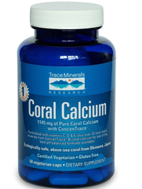 Coral Calcium w/ ConcenTrace 60 vegcaps Trace Minerals Research