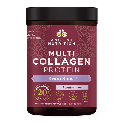 Ancient Nutrition Multi Collagen Protein - Brain Boost Powder Vanilla