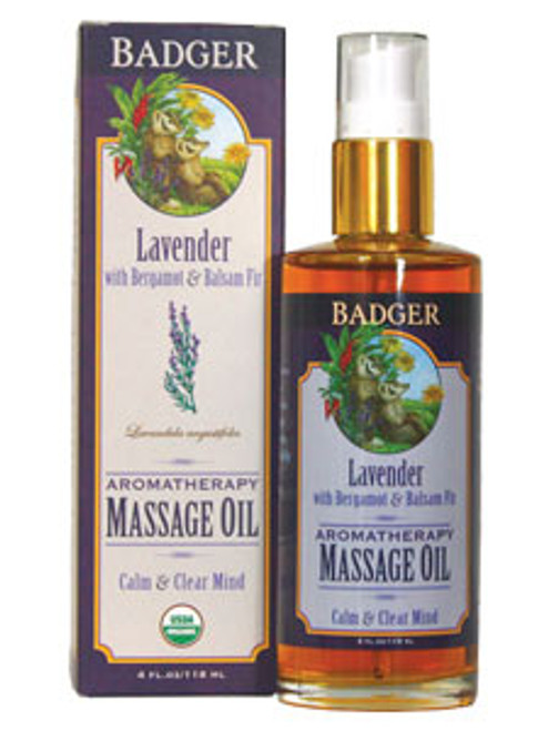 Lavender Massage Oil 4 fl oz W.S. Badger Company