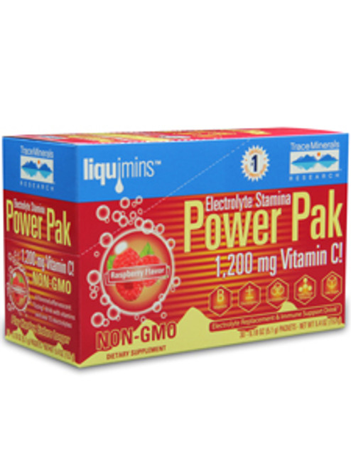 Power Pak Non-GMO Raspberry 30 packets Trace Minerals Research