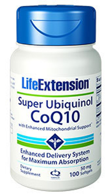 Super Ubiquinol CoQ10 50 mg 100 Softgels Life Extension