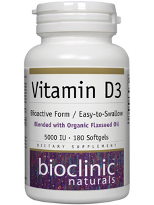 Vitamin D3 5000 IU 180 softgels Bioclinic Naturals