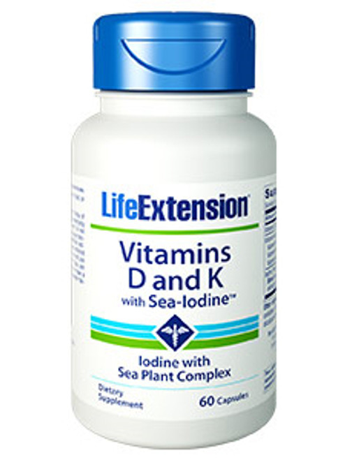 Vitamins D & K with Sea-Iodine 60 caps Life Extension