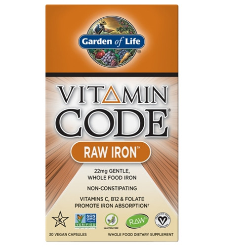 Garden of Life Vitamin Code RAW Iron 30 Capsules