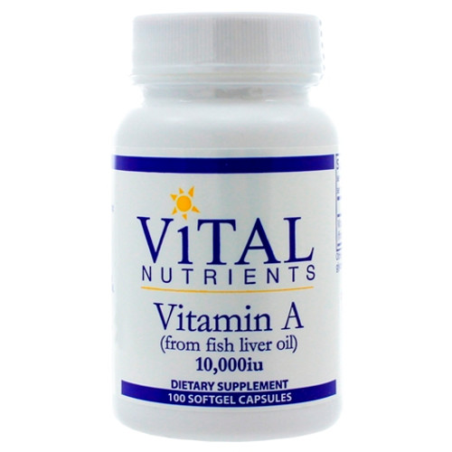 Vital Nutrients Vit. A 10,000iu (Fish) 100 Softgels