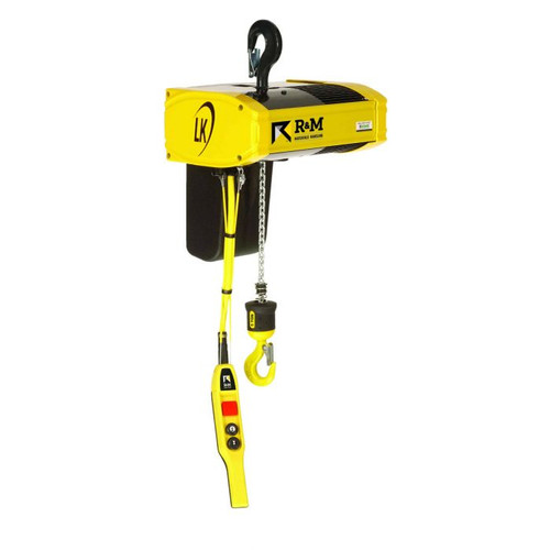 R&M LK 1 Ton Electric Chain Hoist Top Hook Mount - 10 ft Lift 32/5fpm