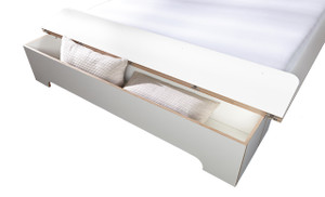 Plane Double Bed Storage Box in White Plane Double Bed Storage Box in White