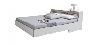 SLOPE Modern Bed in White SLOPE Modern Bed in White
