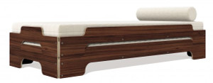 Stacking Modern Bed Comfort in Walnut Stacking Modern Bed Comfort in Walnut