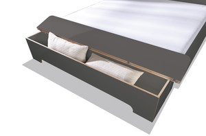 Plane Double Bed Storage Box in Anthracite Plane Double Bed Storage Box in Anthracite