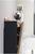 FlatMate Ultra Thin Modern Desk, side view, in black FlatMate Ultra Thin Modern Desk, side view, in black