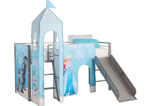 DISNEY FROZEN SILVER JR. TENT LOFT BED WITH SLIDE AND TOWER