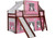 PINK COTTAGE CHERRY JR. TENT LOFT BED WITH SLIDE AND TOP TENT