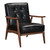 Zuo Modern 100528 Rocky 27" Wide Rubberwood Accent Chair with Faux Leather Upholstery and Button Tufting