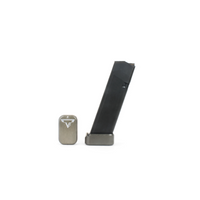 Taran Tactical +2/4 Glock Basepad in 9mm & 40 S&W Titanium Gray grey Taran Tactical +2/4 Glock Basepad in 9mm & 40 S&W Titanium Gray grey