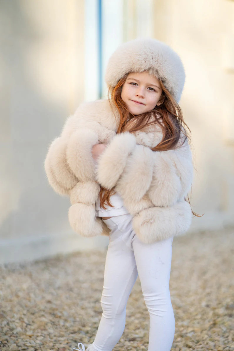 Hudson Beige Fox Fur Coat