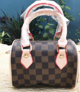 Damier Azur Theme Louis V Leather Minnie Ears