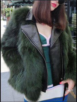 Faux Fur Leather Moto Jacket(MOMMY)  Faux Fur Leather Moto Jacket(MOMMY)