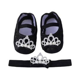 Pearl Crown Shoes with Headband Newborn Infant Pearl Crown Shoes with Headband Newborn Infant