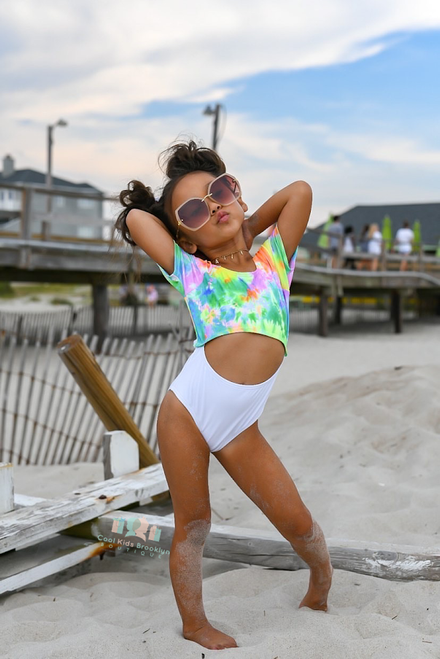 Tie Dye One Piece Swimsuit(Toddler & Girls)