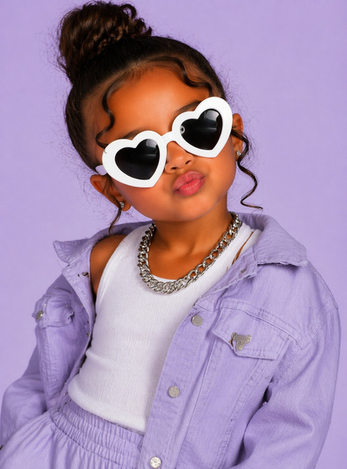 heart sunglasses white