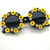 black round sunglasses with sunflower details for girls statement shades