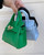 Mini bblue structured handbag for girls with gold lock detail – Mini Luxe Lock Bag kids luxury purse