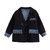 stylish kids denim blazer with contrast pockets