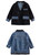 stylish kids denim blazer with contrast pockets