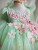 details Luxury pastel floral birthday dress for girls with butterfly appliqués and layered tulle skirt.