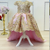 pink Gold high low couture flower girl dress with lace embroidery and tulle skirt custom order Atelier