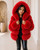 COOLKIDSBKLYN-Luxurious and fashionable FOX FUR Coat WITH HOOD RED