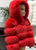 COOLKIDSBKLYN-Luxurious and fashionable FOX FUR Coat WITH HOOD RED