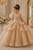 Cool Kids Bklyn Atelier luxury champagne tulle girls dress with pearl bodice and voluminous layered skirt
