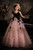 model girls  Luxury pink and black girls gown with dramatic layered tulle and floral detailing.