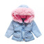 FAUX FUR Denim JACKET Kids Infant Girl Parka(pink)