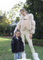  Dalary Faux Fur Leather Biker Jacket Toddlers & Girls Beige