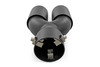 Exhaust Tip | Black | Red RC Logo | 2.5-3 Inch Pipe Single Inlet | Dual Outlet