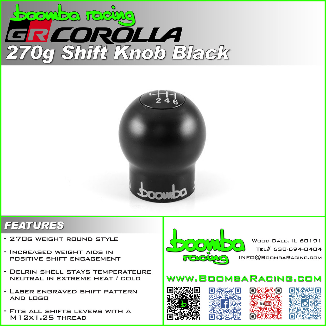 GR Corolla 270G Weighted Shift Knob Black