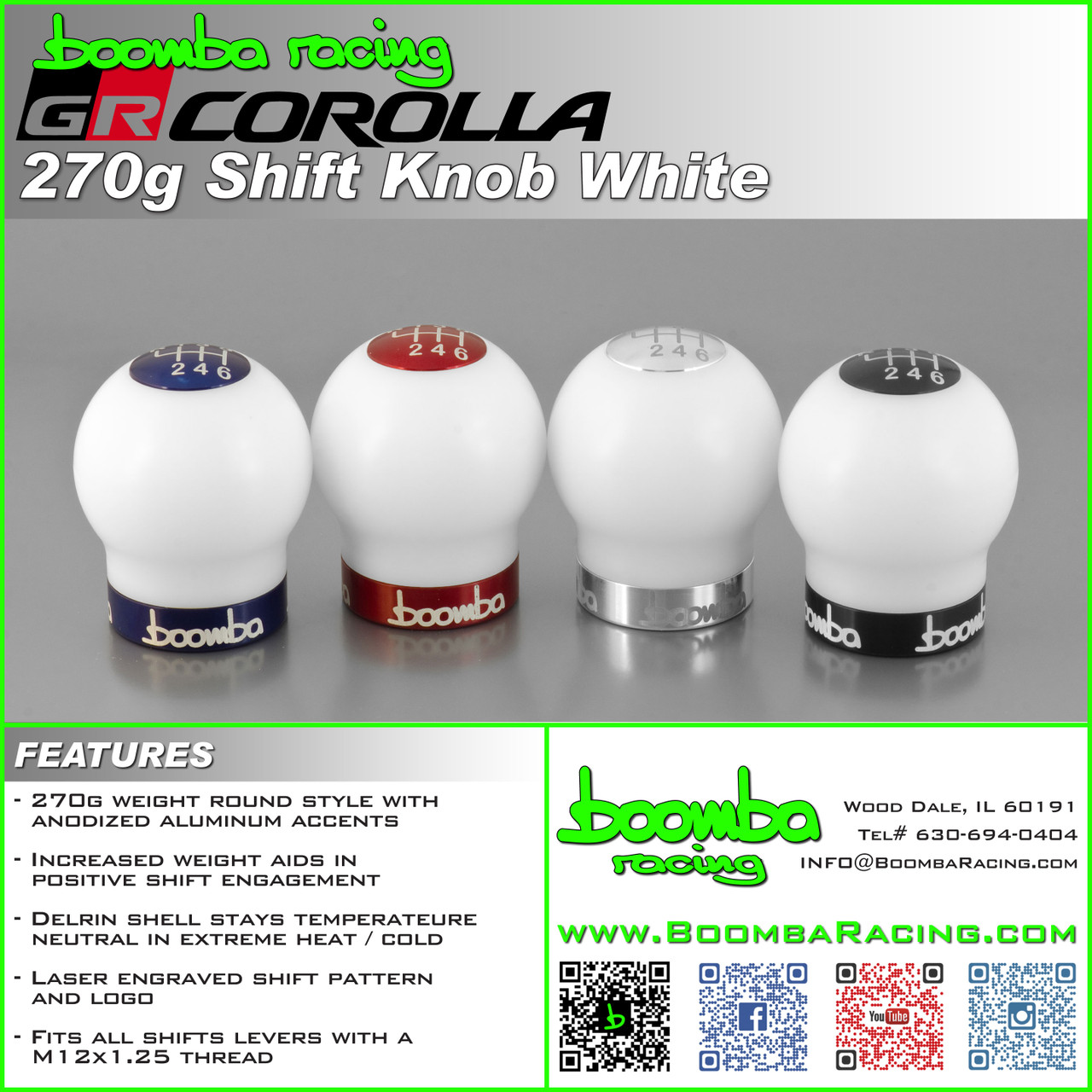 GR Corolla 270G Weighted Shift Knob White