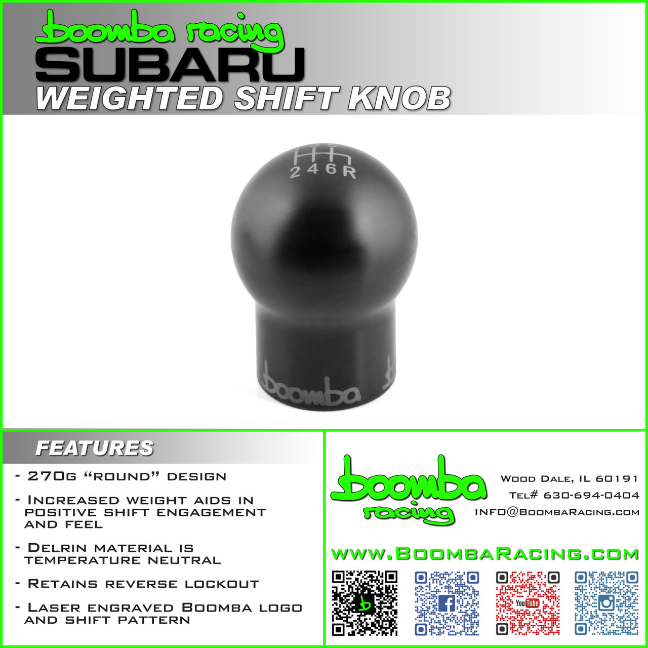 SUBARU 270G SHIFT KNOB Boomba Racing, Inc.