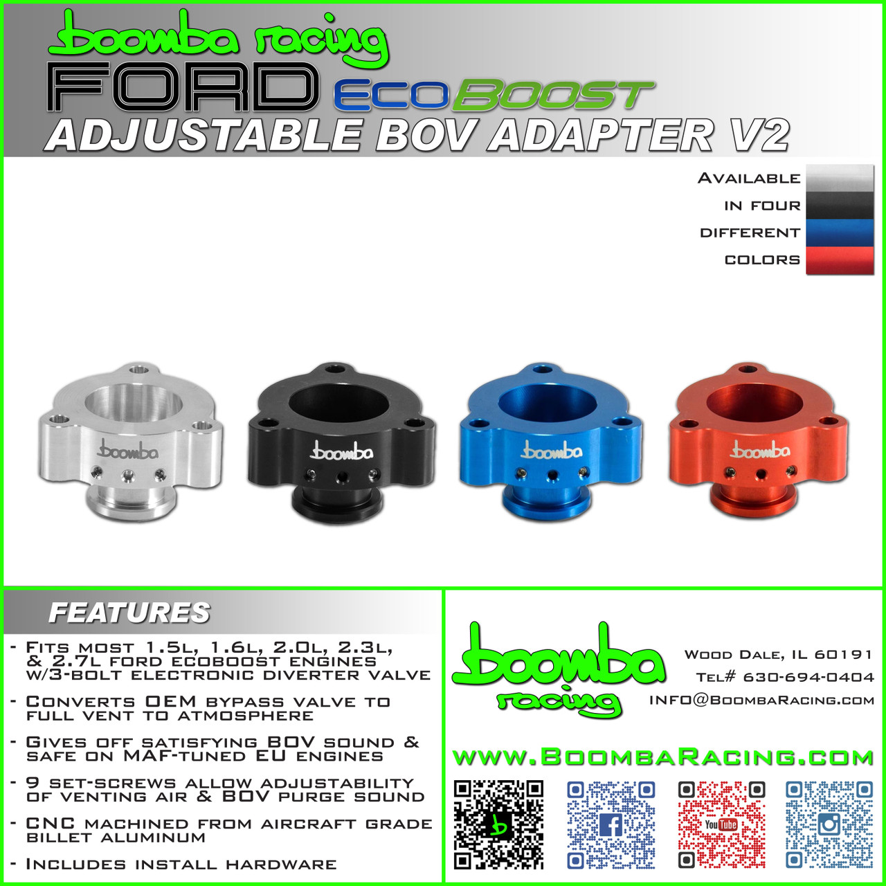 FORD EB ADJUSTABLE BOV ADAPTER V2