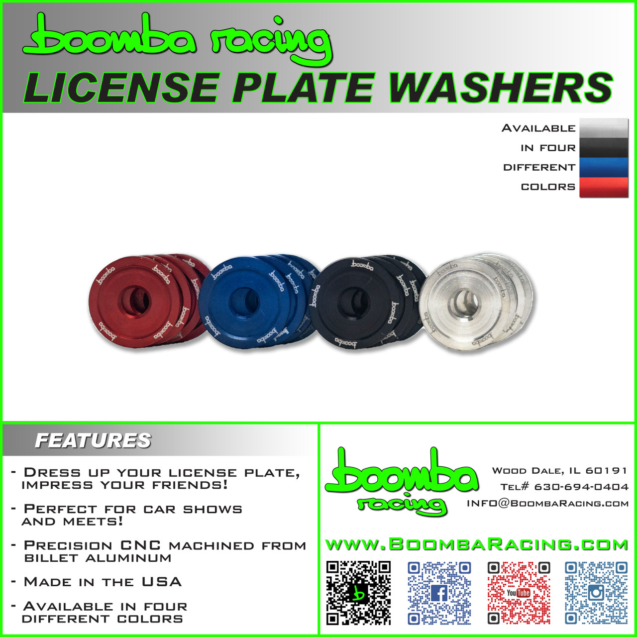 BOOMBA LICENSE PLATE WASHERS - Boomba Racing, Inc.